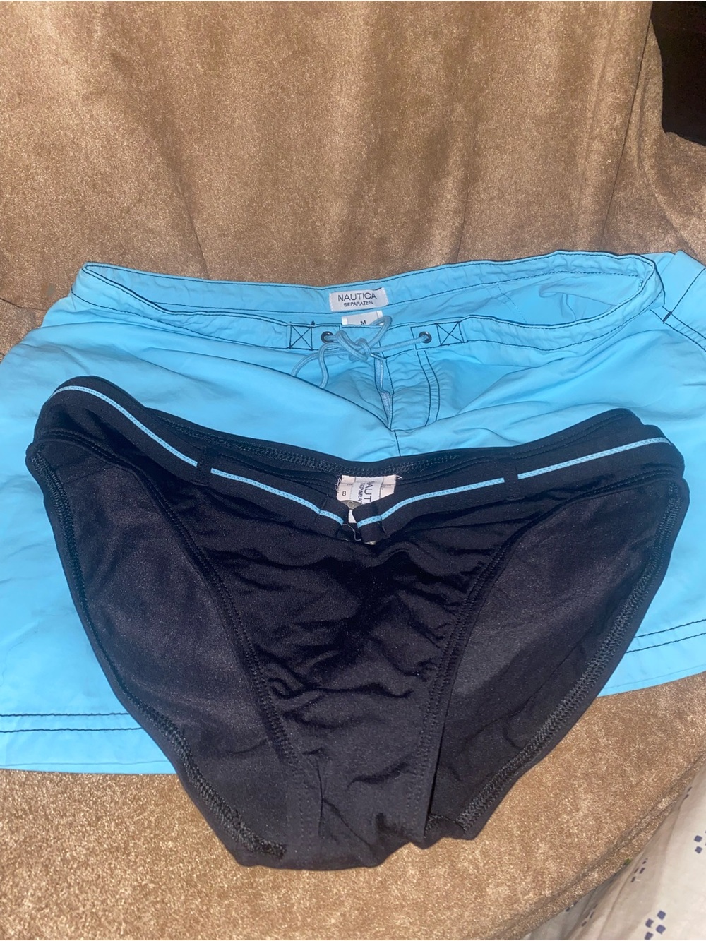 Nautica Swim Separates Bundle Medium Board & Bikini Bottoms Skirt Coastal Beach